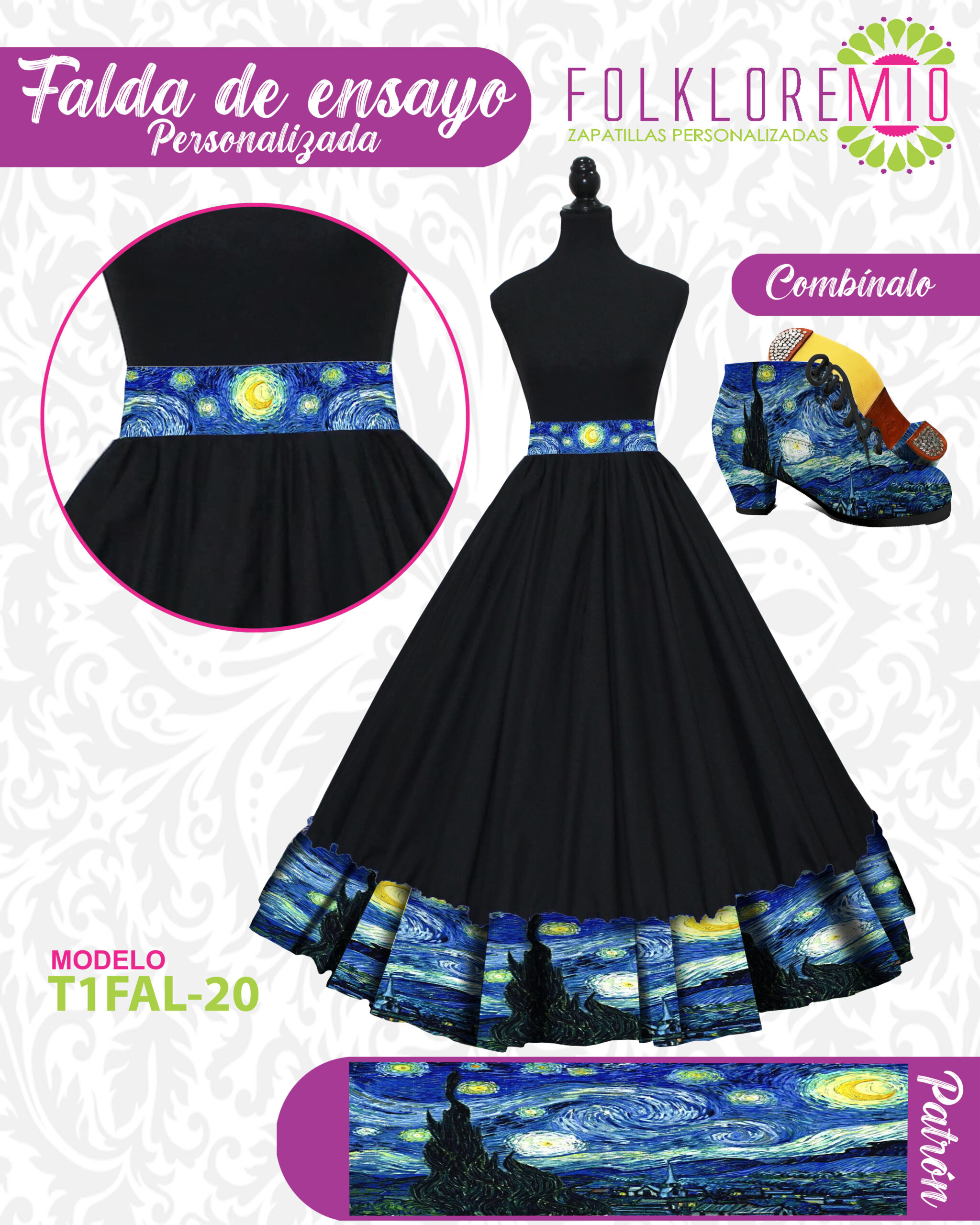 FALDA NOCHE ESTRELLADA